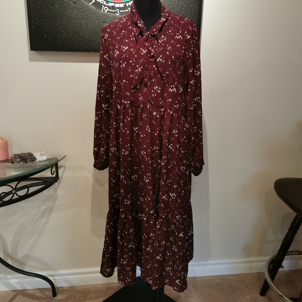 Vintage Style Long Sleeve Floral Print Autumn Dress - Picture 13 of 15